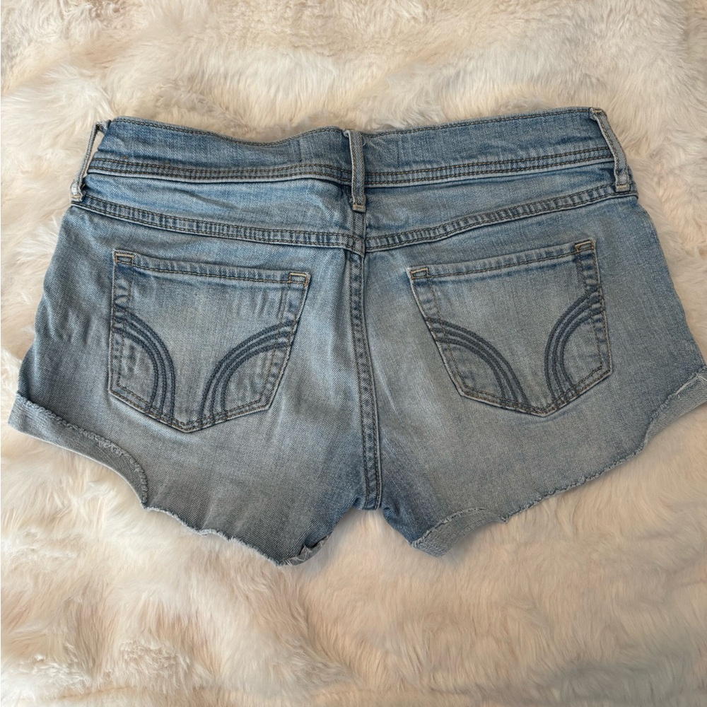 Hollister Light Blue Floral Jean Shorts Y2K low Rise - Picture 3 of 3